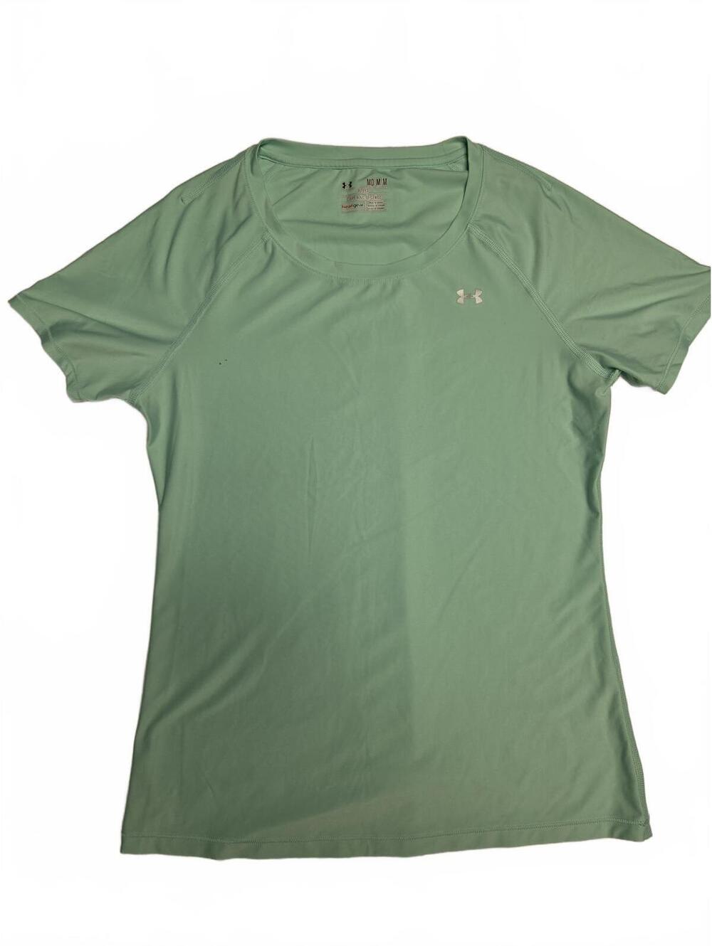 Under Armour HeatGear Mint Green Fitted Athletic Shirt Womens Size MD